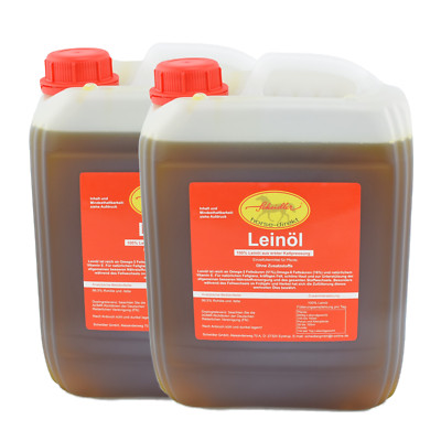 Leinöl 20 Liter, aus erster Kaltpressung - 2 x 10 Ltr. Kanister 