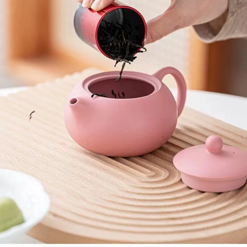 Tetera hecha a mano Real Yixing Zisha Pot Taza de té a juego Olla Xishi Rosa para dama Foto 3 de 4