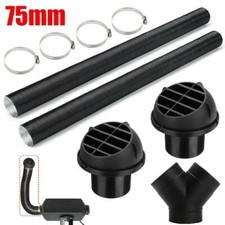 75mm Heater Pipe Duct+Warm Air Outlet+Y Branch+Hose Clip For Webasto Eberspacher