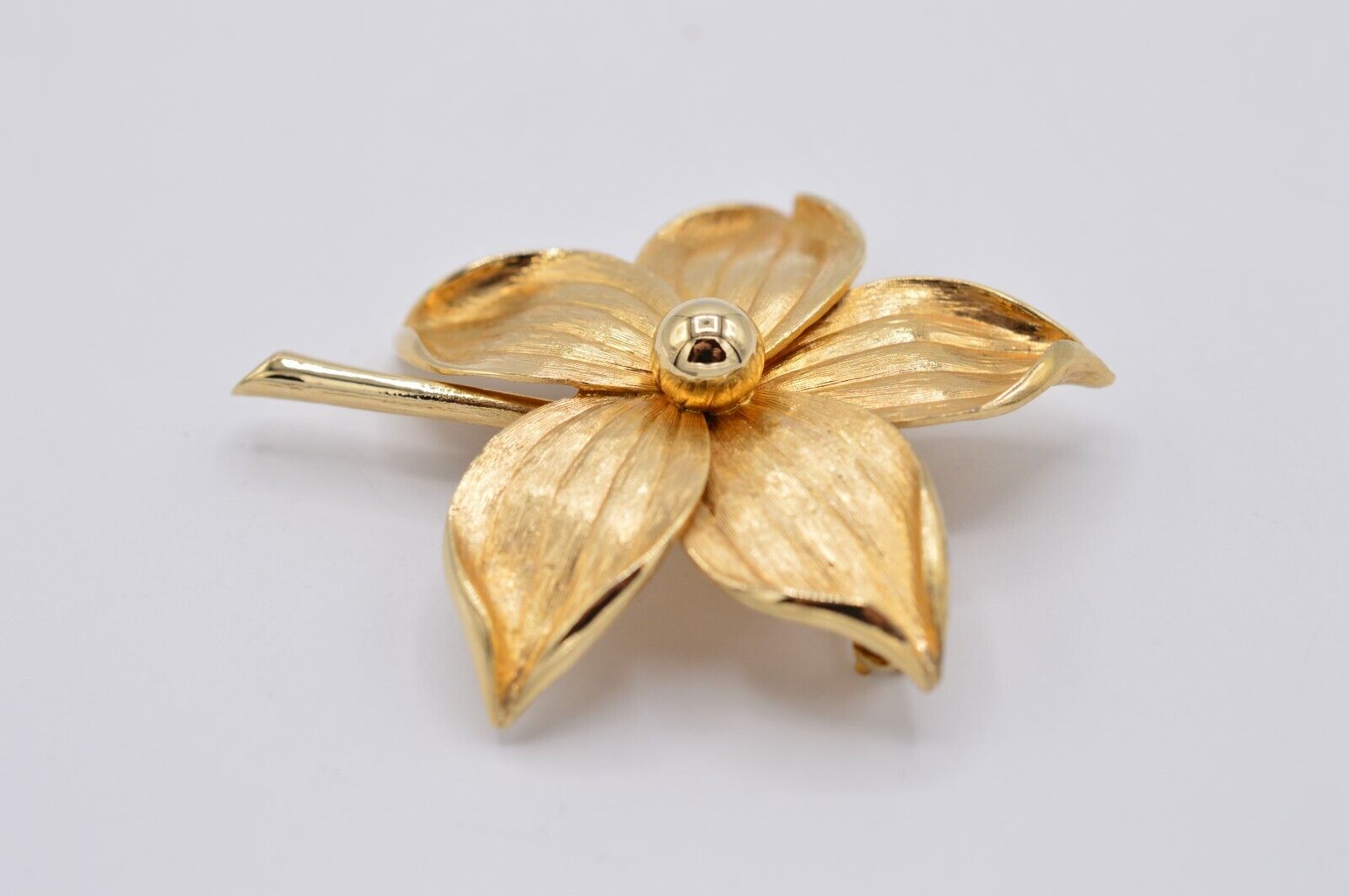 Pastelli Vintage Flower Pin Brooch Brushed Gold R… - image 7