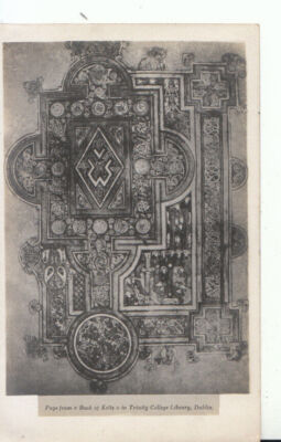 Religion Postkarte - Seite aus Book of Kelts in Trinity College Bibliothek - 15264A