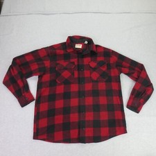 Vintage Wrangler Mens Large Flannel Buffalo Plaid Shacket Chore Barn Work Warm