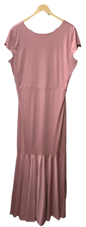 KOH KOH Mujer Largo Semi-Formal Manga Corta Cuello en V Hasta el Suelo Completo Talla 2XL Foto 2 de 4