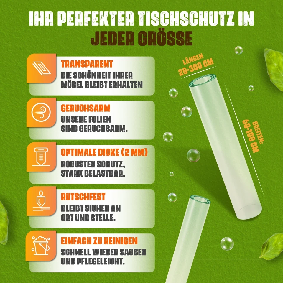 Tischdecke PVC Tischfolie Tischmatte Transparent Wasserdicht Meterware 2mm Dick⭐ - Bild 2 von 4