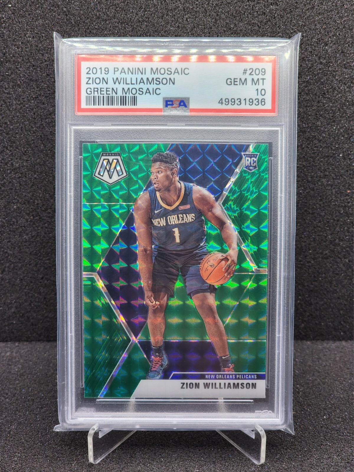 Zion Williamson 2019 Mosaic #209 Green Price Guide - Sports Card