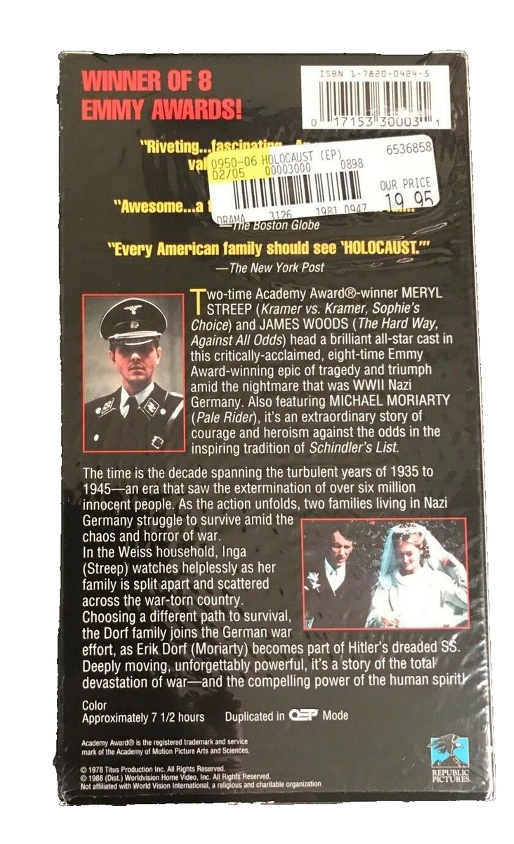 Holocaust (VHS, 1978) James Woods, Meryl Streep, WWII 7.5 hours