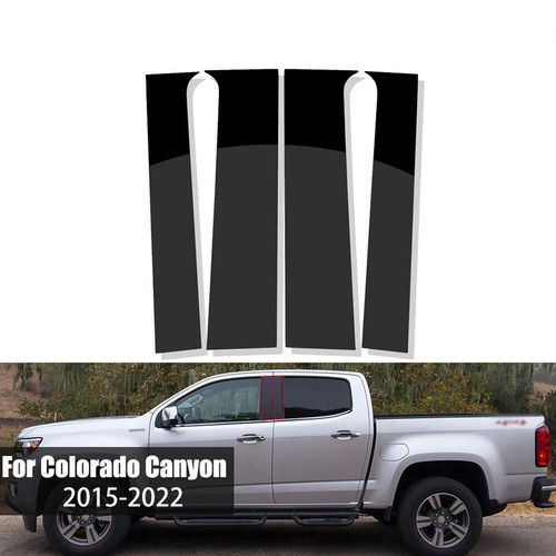 4Pcs For GMC Canyon Crew Cab 2015-2022 Black Pillar Post Door Window Trim Cover