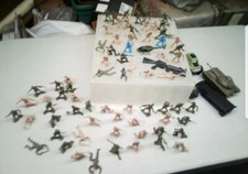 Lot 78 Army Pretend Play Men Green Plastic Toys Huge Lot