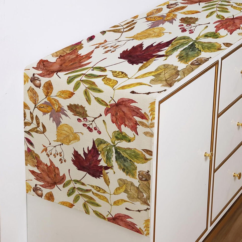 Fall Decorations for Home,Fall Maple Leaves Table Runner, Thanksgiving