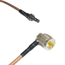 RG142 QMA Female Bulkhead to UHF Male Angle RF Cable Rapid-SHIP LOT
