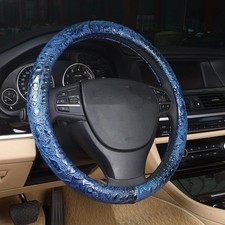 Crocodile Skin Car Steering Wheel Cover, Faux Leather, Universal 15 Inches