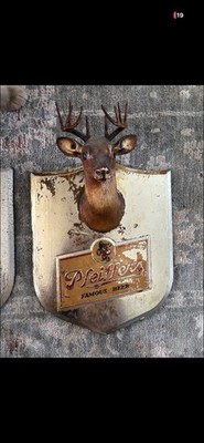 Pfeiffer's Famous Beer Deer Head Vintage Wall Sign Tin Breweriana Decor