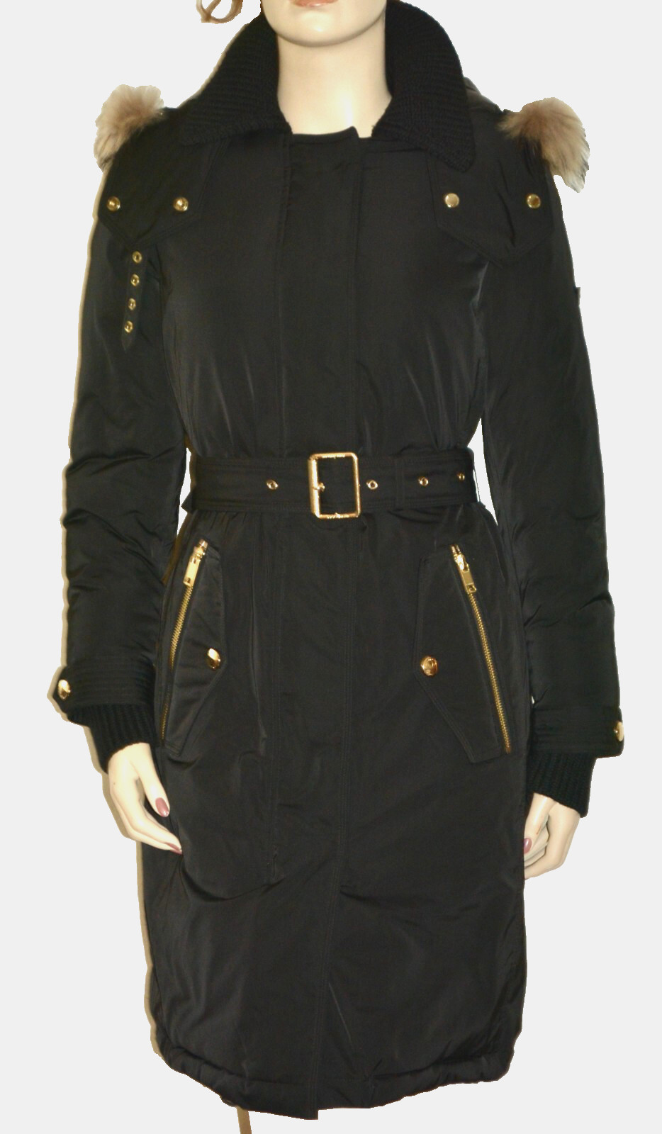 NWT Authentic Burberry Hunnbridge Down Parka Coat Women’s Black US 2 EU 36