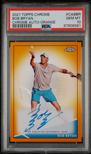 2021 Topps Chrome Bob Bryan AUTO #'d /25 PSA 10 Gem Mint