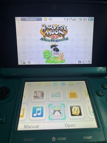 Nintendo 3DS Handheld System Aqua Blue w/ charger and 2 games