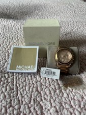 Michael Kors MK-5263 Rose Gold Crystal Chronograph Watch Box Links RM24Hr UK VGC