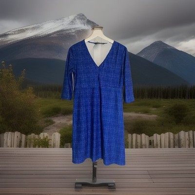 NUU MUU, Go-Be Athletic Dress, V-Neck, 3/4 Sleeve, Serene Blue, Sz M.