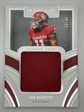 2022 PANINI IMMACULATE NIK BONITTO #PC-NBO PLAYERS CAP /42 SOONERS BRONCOS