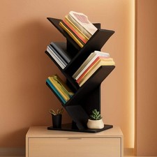 Wooden 5 Tier Book Tree Bookshelf For Displaying Books And Magazines