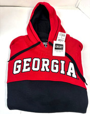Georgia Bulldogs e5 NCAA Classic Embroidered Hooded Sweatshirt~ Red/Black