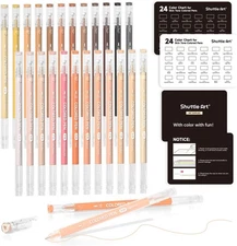 Colored Pens 24 Pcs Skin Tone Markers for Coloring Drawing Art