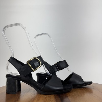 Womens Munro Neeta Black Leather Strappy Casual Comfort Sandals Shoes Size 6 M