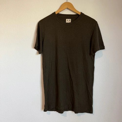 WvG Wolf Vs Goat Linen Blend Brown/Green Short Sleeve T-Shirt Men's Size Small - product listing photo
