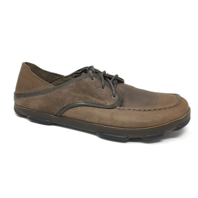Olukai Kupa'a Oxfords Sneakers Shoes Mens Size 11 US 44 EU Brown Leather Lace Up