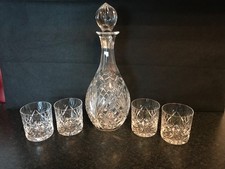Crystal Decanter and Tumbler Glasses Set New