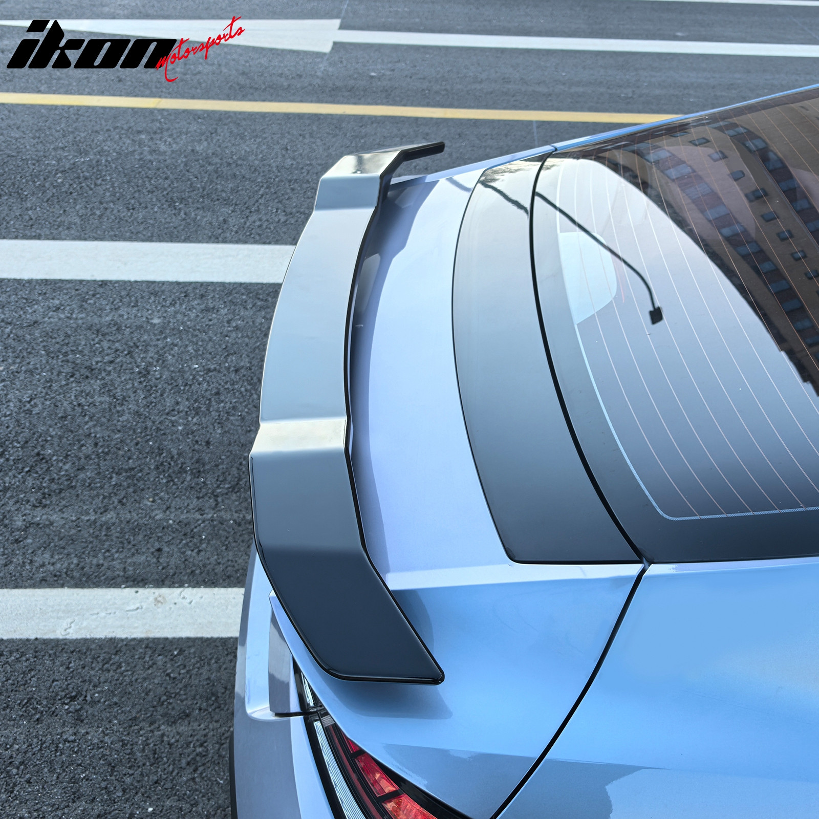 Fits 21-25 Hyundai Elantra N Style Rear Trunk Spoiler Wing Lid Gloss Black ABS