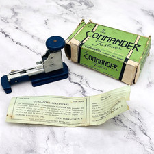 Vtg Arrow Commander Fastener Stapler Blue Chr...