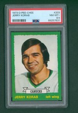 1973 O-Pee-Chee Hockey Card - #203 Jerry Korab, PSA 8.5 NM/MT+