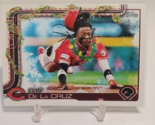 Elly De La Cruz 2025 Topps Holiday H97 Holiday Lights Necklace Variation SP Reds