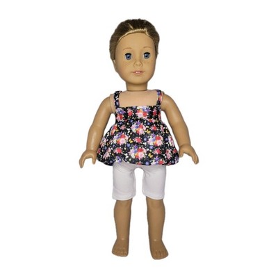 Colorful Rose Print Capri Pant Set Fits 18'' American Girl Doll Clothes
