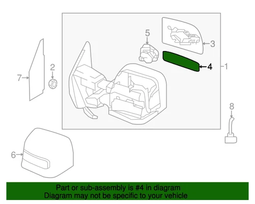 New Genuine Nissan Glass-Mirror,Lh 96366EZ00G / 96366-EZ00G OEM