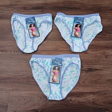 3 Vintage New Van Dale Panties Size 6 100 Cotton Floral Panty Bikini Purple