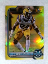 2022 Bowman University Chrome - Derek Stingley Jr. #67 Yellow Refractor /75 1st