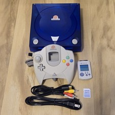 Modded Sega Dreamcast Game Console GDEMU 256GB Blue Transparent Shell Bundle