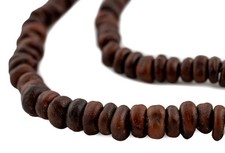 Cawwa Natural Seed Beads from Kenya 9mm African Brown Disk Wood 40 Inch Strand