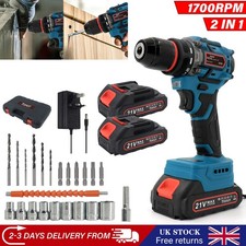 200NM Electric Impact Driver 1/4" Brushless High Power Drive With 2 Battery