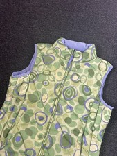 LL Bean Goode Down Puffer Vest Geometric Green Girls Size Medium Outdoors Hiking