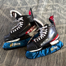 CCM JetSpeed Ice Hockey Skates Size 8 Regular Black/Red/White w/Guards