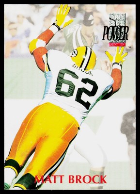Matt Brock, 1992 Pro Set Power, #62, Green Bay Packers,