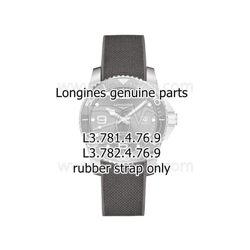 Correia de borracha Longines cinza 21/19 mm FDA Hydroconquest cerâmica L3.781.4 - Imagem 2 de 4
