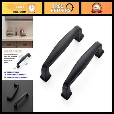 10 Pack Matte Black 3 Inch Cabinet Handles - Stylish Pulls for Kitchen Drawers &
