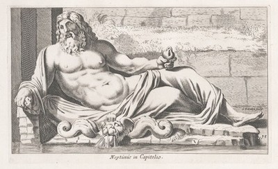 Neptun Neptune antiquity Antike Kupferstich Dalen Francois Perrier 1660