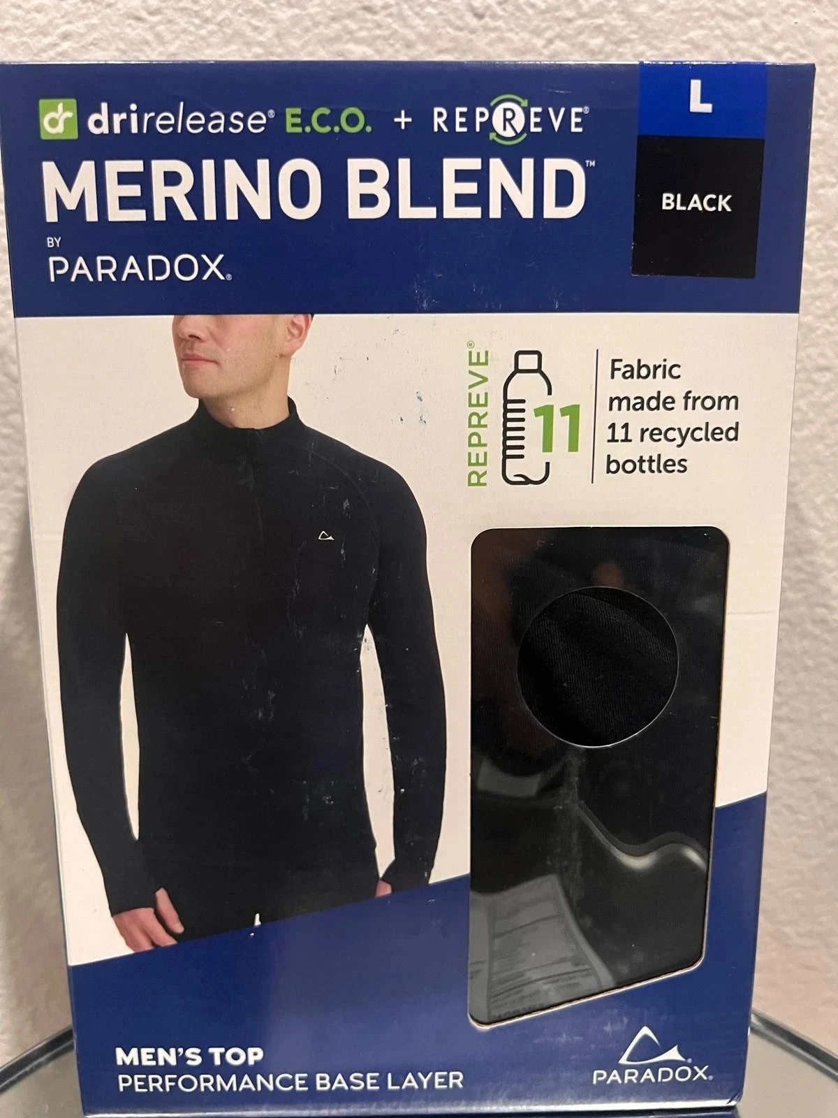 Paradox Merino Blend Men's L Black Performance Base Layer Top