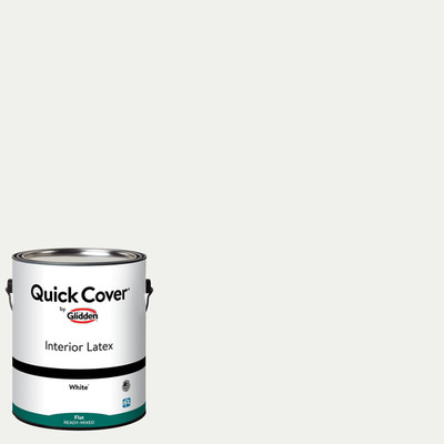 NEW TREND Glidden Quick Cover Interior Latex Paint Flat, White, 1 Gallon