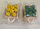 Miniature Fruit Crate Fridge Magnets Rustic Kitchen Dollhouse Decor Set Of 2