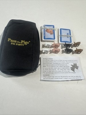 Pass The Pigs PIG PARTY Dice Game Complete in Case with Cards